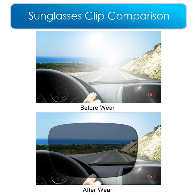 LUFF 2-Pack Polarized Clip-on Sunglasses for Men/Women Flip Up for Safty Driving (Black-Yellow) - Image 3